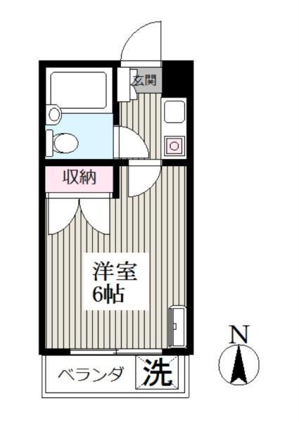 サンクレスト(1K/3階)の間取り写真
