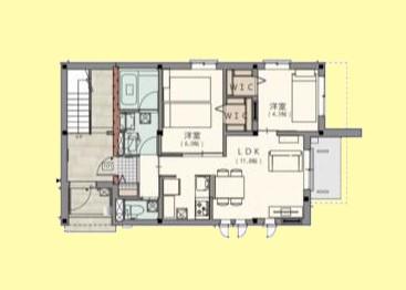 アーバンプレジオ大森北(2LDK/1階)の間取り写真
