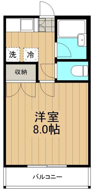 ヴィブレ湘南(1K/2階)の間取り写真