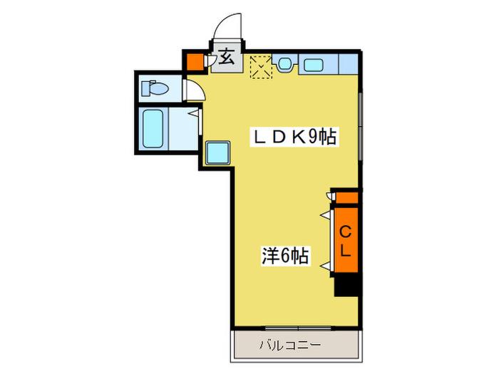 クリスタルファイブ(1LDK/3階)の間取り写真