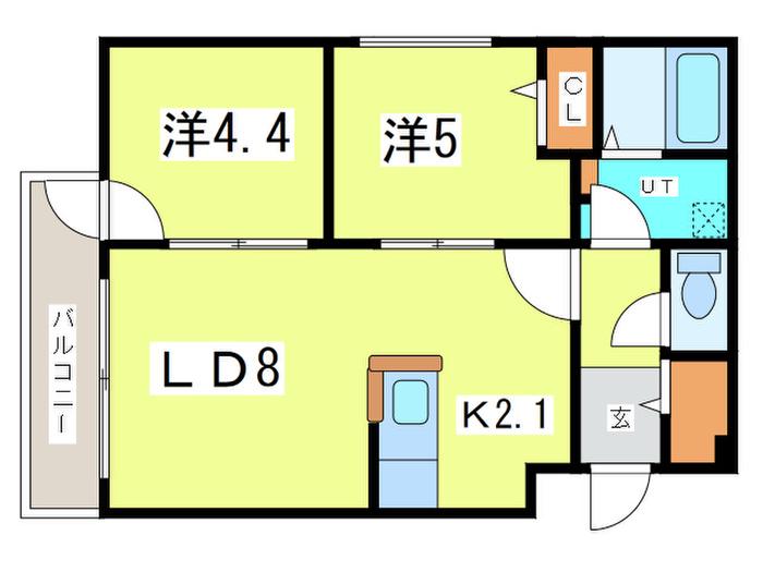 E-HORIZON北円山(2LDK/3階)の間取り写真