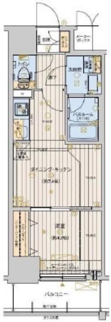 RISING MAISON 本町橋(1DK/3階)の間取り写真