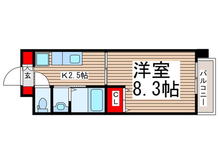 シャルマンC(1K/2階)の間取り写真