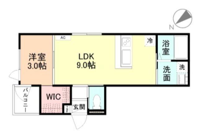 TRES神通(1LDK/2階)の間取り写真