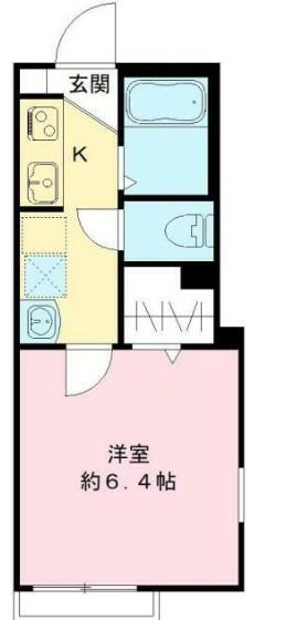 アンソレイユ世田谷(1K/2階)の間取り写真