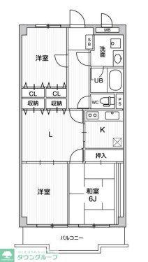 ピアグランデ弐番館(3DK/1階)の間取り写真