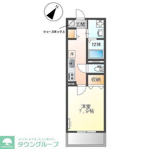 戸田市笹目3丁目アパート(1K/2階)の間取り写真