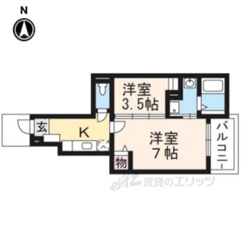 テオーリア小川Ⅰ(2K/1階)の間取り写真