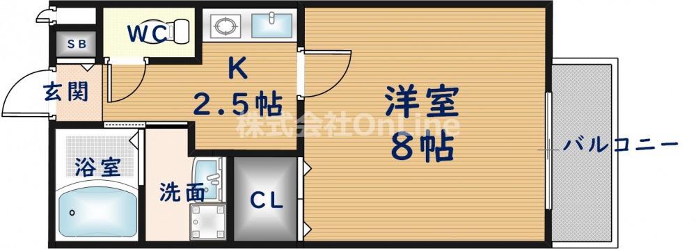 メゾン ドゥ 長瀬(1K/2階)の間取り写真