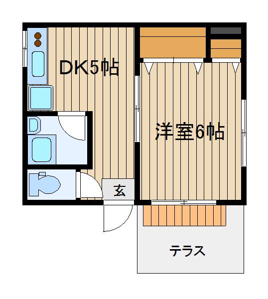 コーポ嶋崎(1DK/1階)の間取り写真