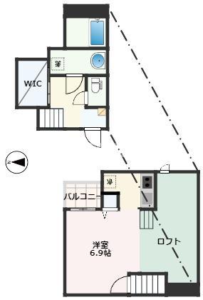 ADC田迎南カーサ(1K/1階)の間取り写真