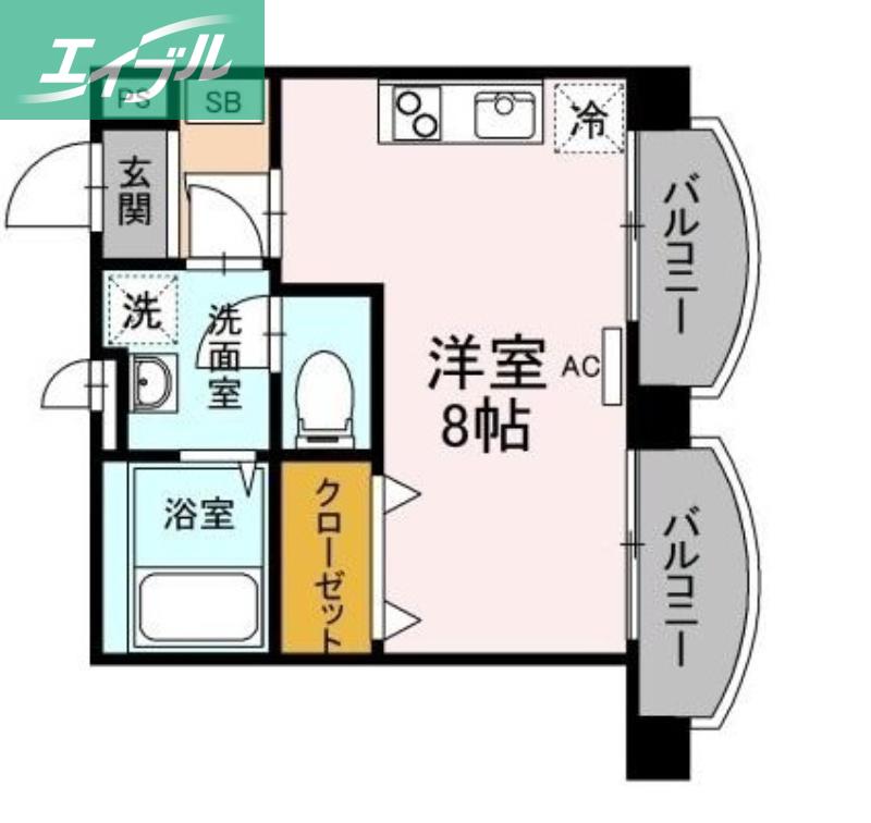 レジデンス石井(ワンルーム/2階)の間取り写真