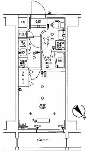 スカイコートパレス西巣鴨(1K/2階)の間取り写真