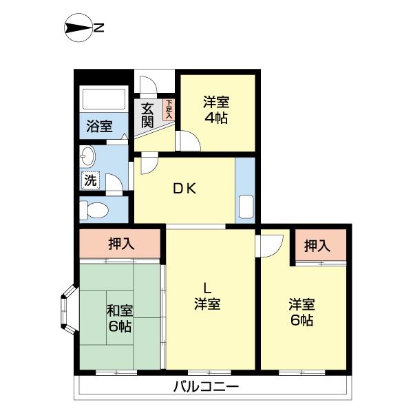 TS COURT(3LDK/1階)の間取り写真