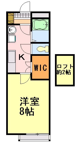 葛城ハイリビング1番館(1K/2階)の間取り写真