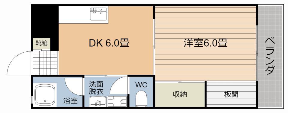 メゾン甲南(1DK/3階)の間取り写真