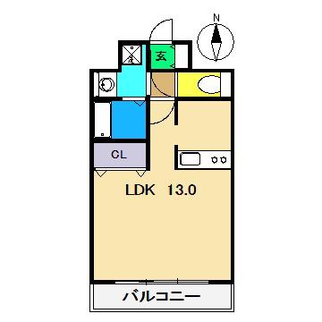 SORA(ワンルーム/3階)の間取り写真