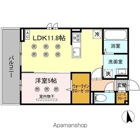 D-RESENA SOLAIRE(1LDK/2階)の間取り写真