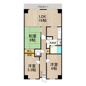PHOENIX COURT 交野II(3LDK/2階)の間取り写真
