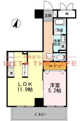 グランドウェルストーン(1LDK/5階)の間取り写真