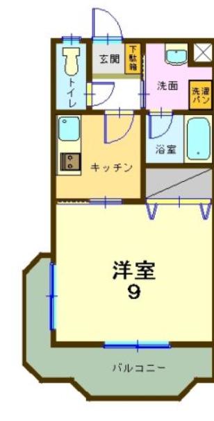 ヴィブレMAKI II(1K/2階)の間取り写真