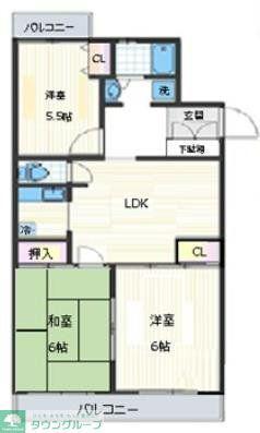 レキシントンマンション松並木(3LDK/1階)の間取り写真