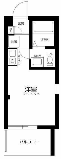 ポールフラッグ木場(1K/2階)の間取り写真