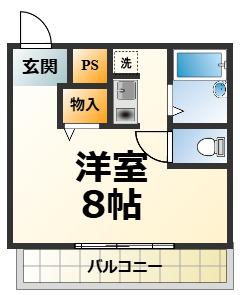 サンヒルズ光明池(ワンルーム/1階)の間取り写真