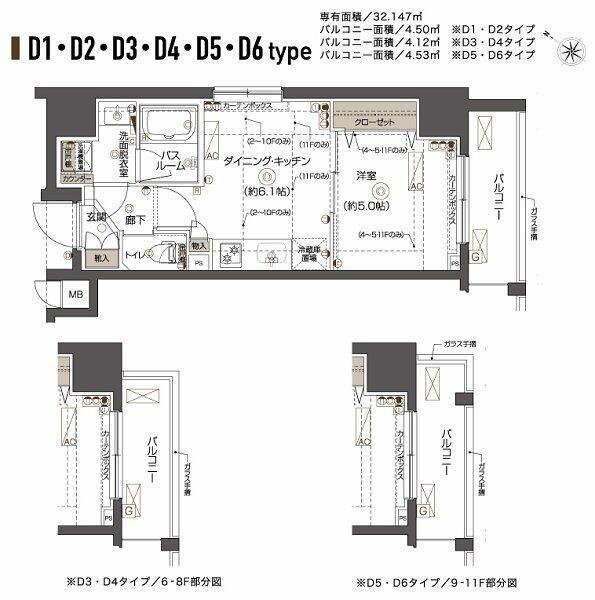 ズーム西五反田(1DK/11階)の間取り写真