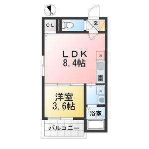 地下鉄鶴舞線 川名駅 徒歩4分 3階建 築1年(1LDK/3階)の間取り写真