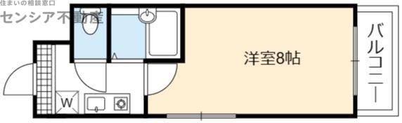 リバーサイドハート(1K/6階)の間取り写真