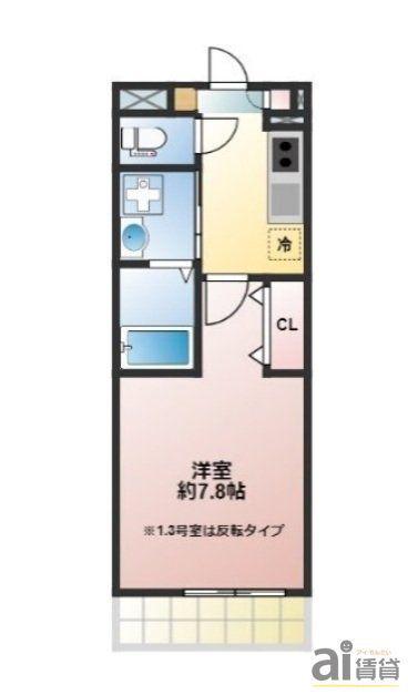 メルキオール ドゥエ(1K/3階)の間取り写真