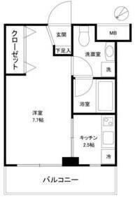 レグラス大岡山(1K/4階)の間取り写真