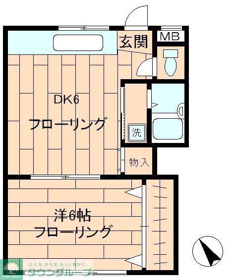 城南アパート(1DK/4階)の間取り写真