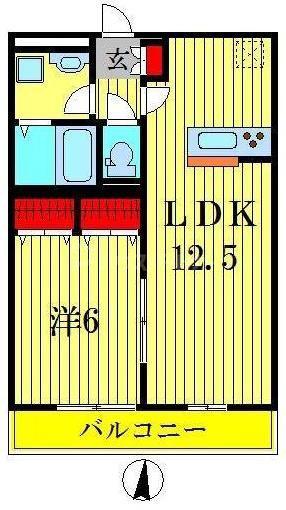 リブリ・CERES(1LDK/1階)の間取り写真