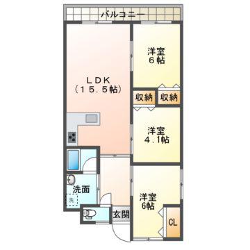 サザンパレス(3LDK/3階)の間取り写真