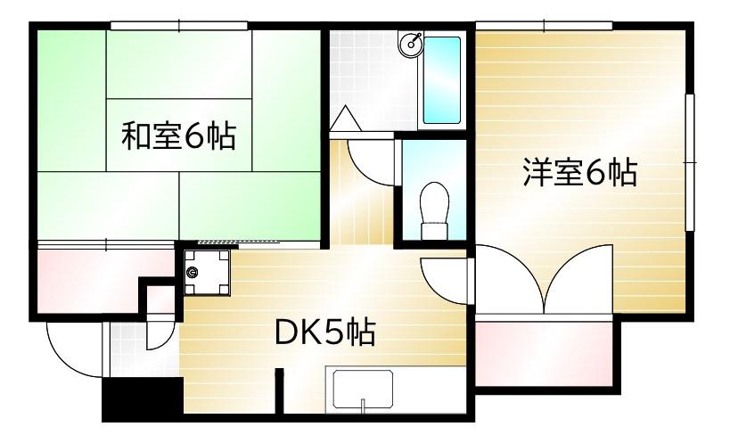 アミューズ磯子壱番館(2K/1階)の間取り写真