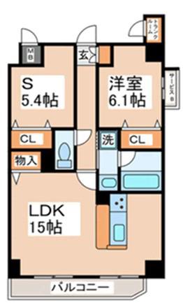 GRANEBISU(2LDK/4階)の間取り写真
