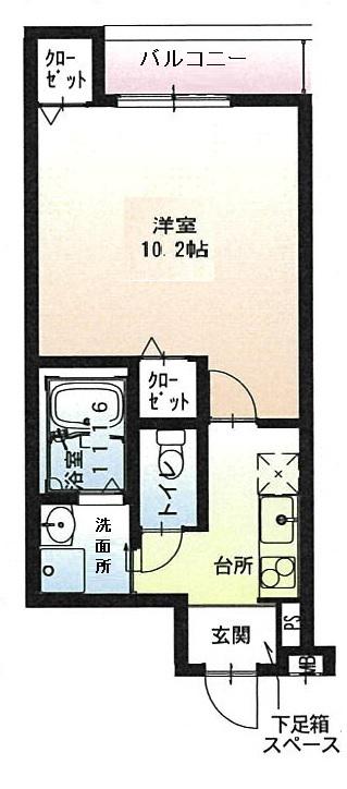 フジパレス吹田垂水町(1K/2階)の間取り写真