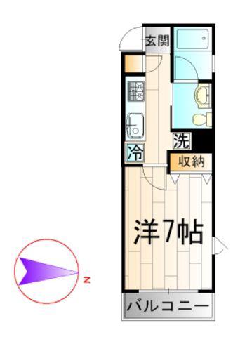 メゾンスクエア(1K/2階)の間取り写真
