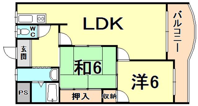 ベル・カンポ甲子園(2LDK/3階)の間取り写真