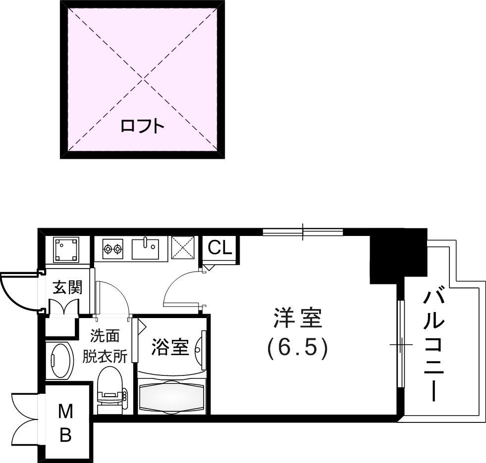 エステムコート神戸県庁前IV GRANDIO(1K/4階)の間取り写真