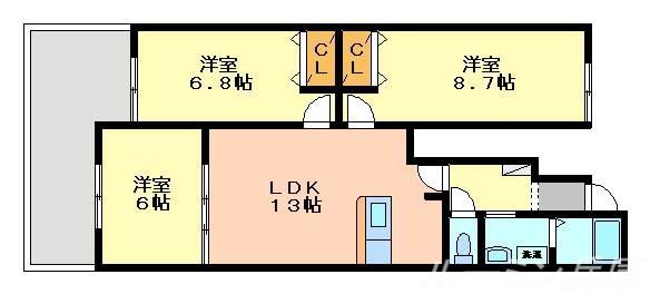 フェリーチェ(3LDK/1階)の間取り写真