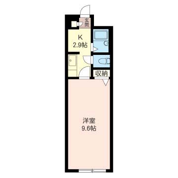 I-FLAT(1K/2階)の間取り写真
