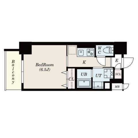 S-RESIDENCE浅間町(1K/6階)の間取り写真