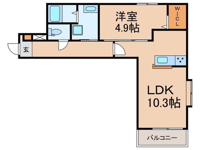 スカースデール駒沢(1LDK/2階)の間取り写真