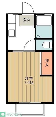 クロノス花小金井(1K/1階)の間取り写真