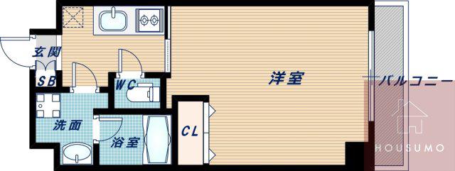 ELSOL ESAKA(1K/3階)の間取り写真