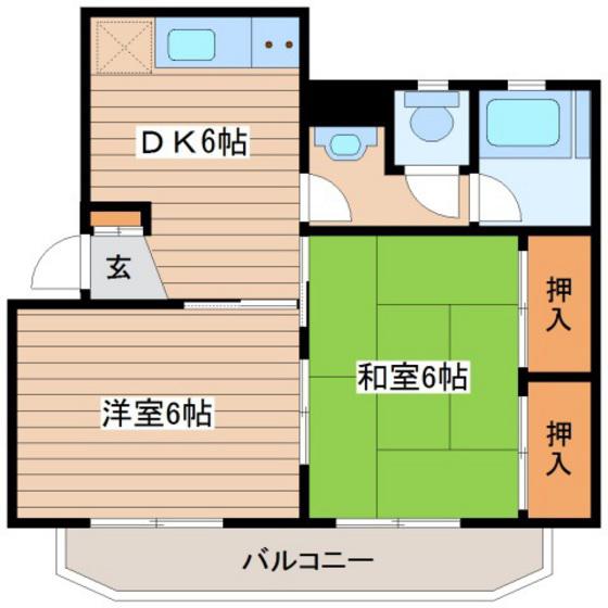 VISTA五日市(2DK/2階)の間取り写真
