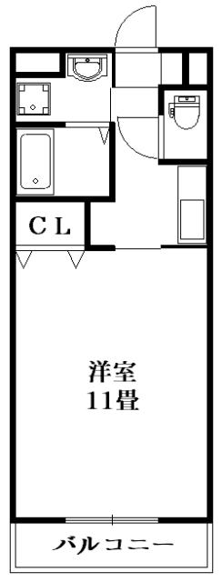エスポワールII(1K/1階)の間取り写真